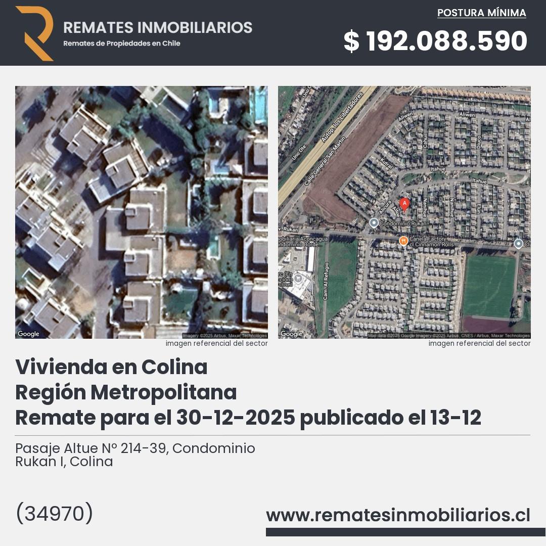 Imagen ficha Pasaje Altue Nº 214-39, Condominio Rukan I, Colina