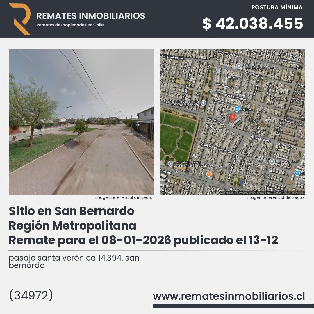Imagen ficha pasaje santa verónica 14.394, san bernardo