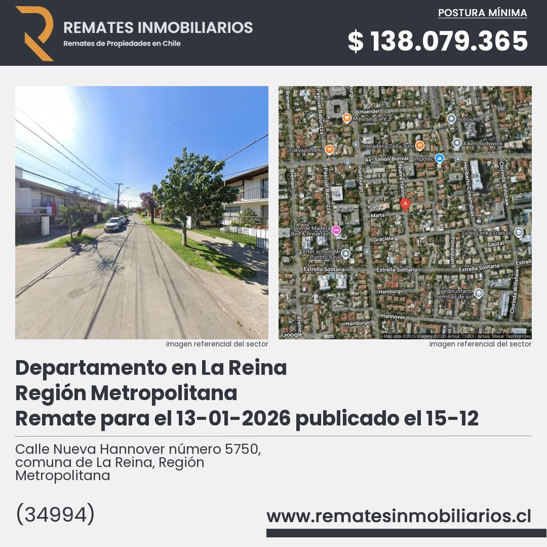Imagen ficha Calle Nueva Hannover número 5750, comuna de La Reina, Región Metropolitana