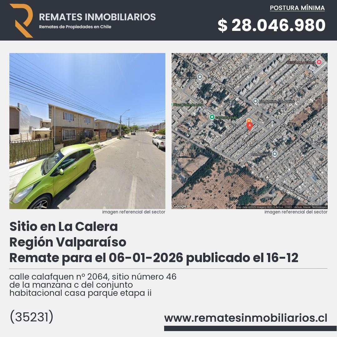 Imagen ficha calle calafquen nº 2064, sitio número 46 de la manzana c del conjunto habitacional casa parque etapa ii