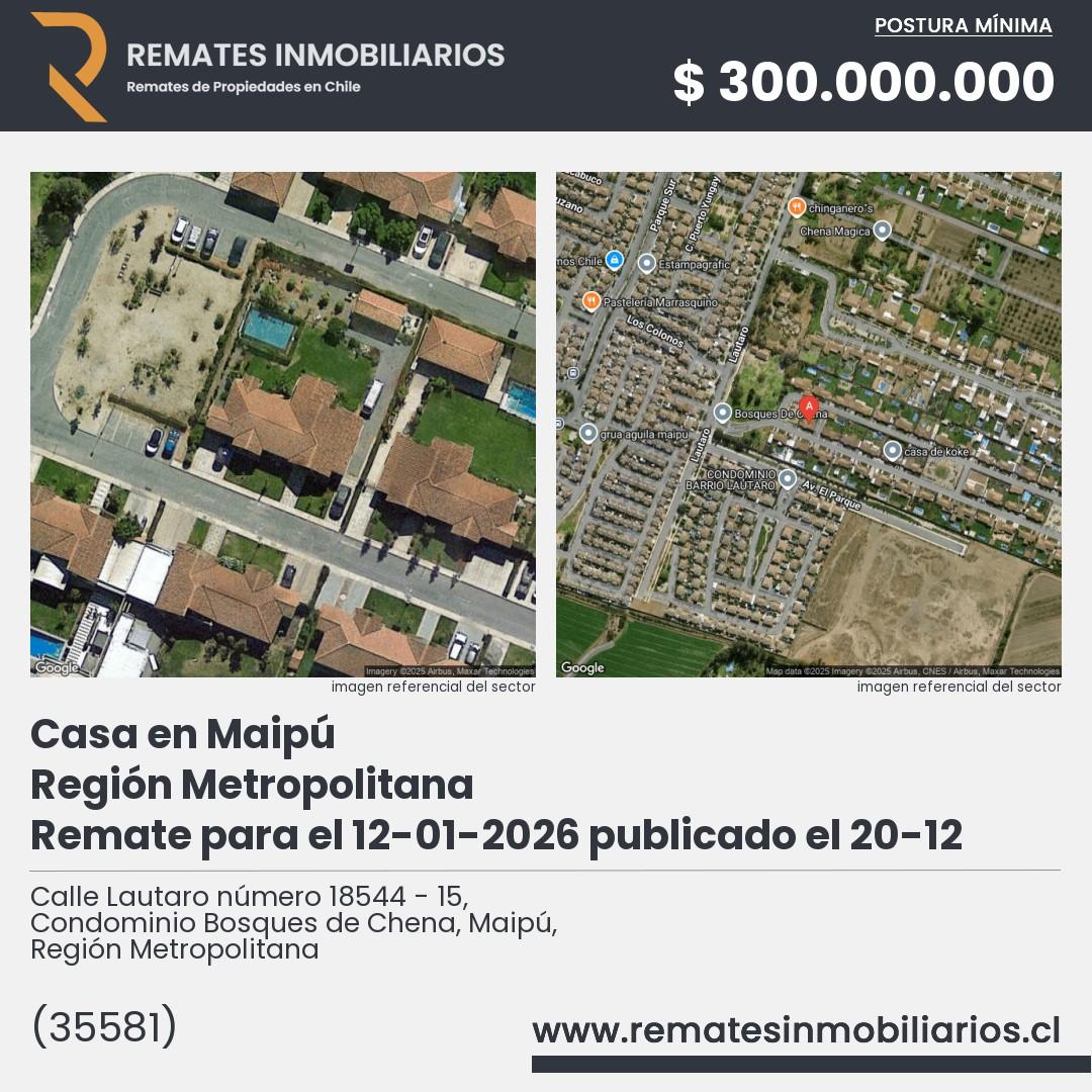 Imagen ficha Calle Lautaro número 18544 - 15, Condominio Bosques de Chena, Maipú, Región Metropolitana