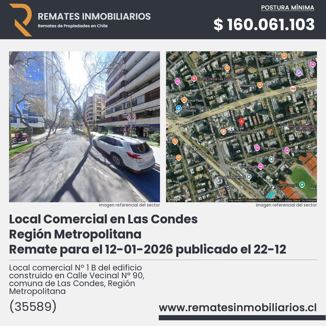 Imagen ficha Local comercial Nº 1 B del edificio construido en Calle Vecinal N° 90, comuna de Las Condes, Región Metropolitana