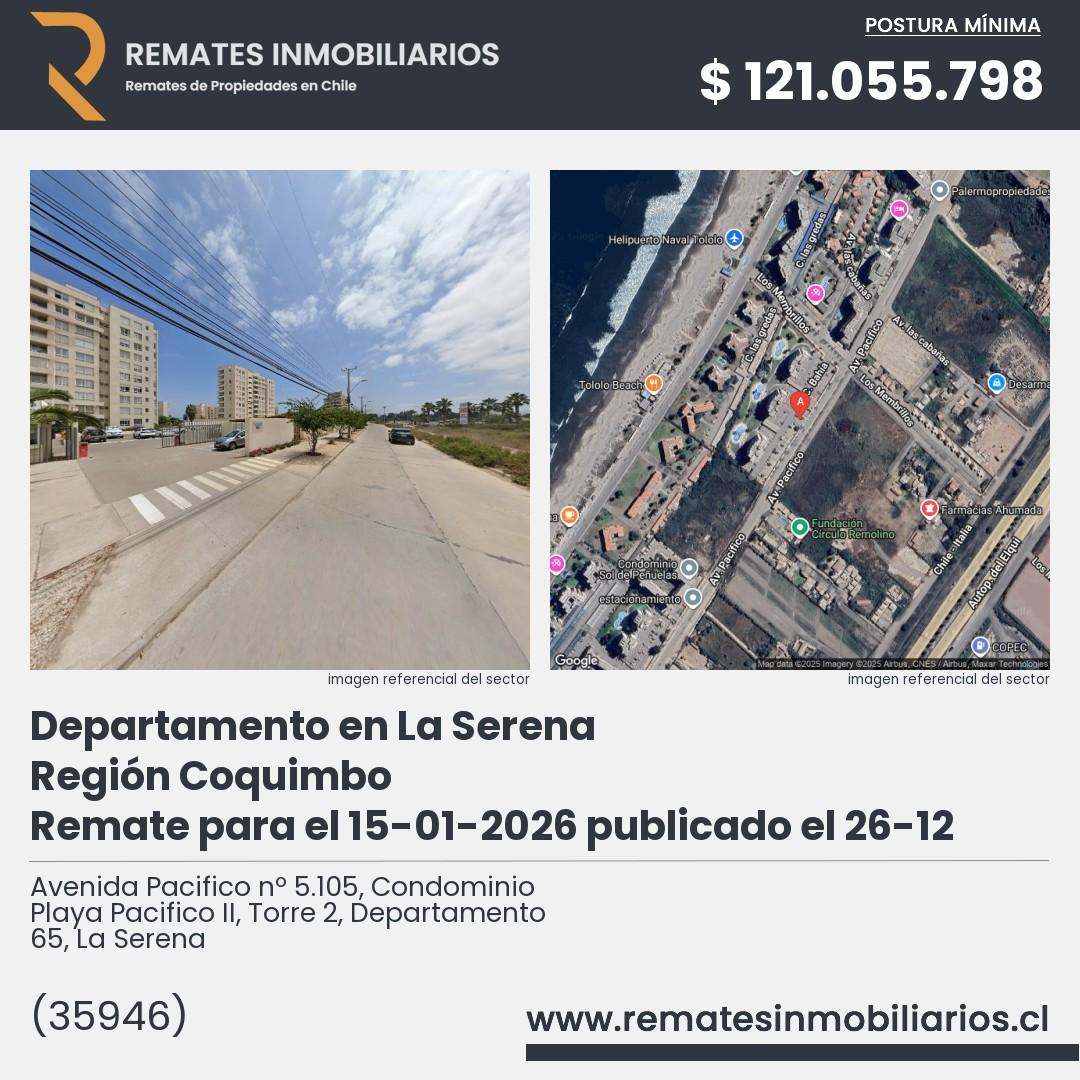 Imagen ficha Avenida Pacifico nº 5.105, Condominio Playa Pacifico II, Torre 2, Departamento 65, La Serena