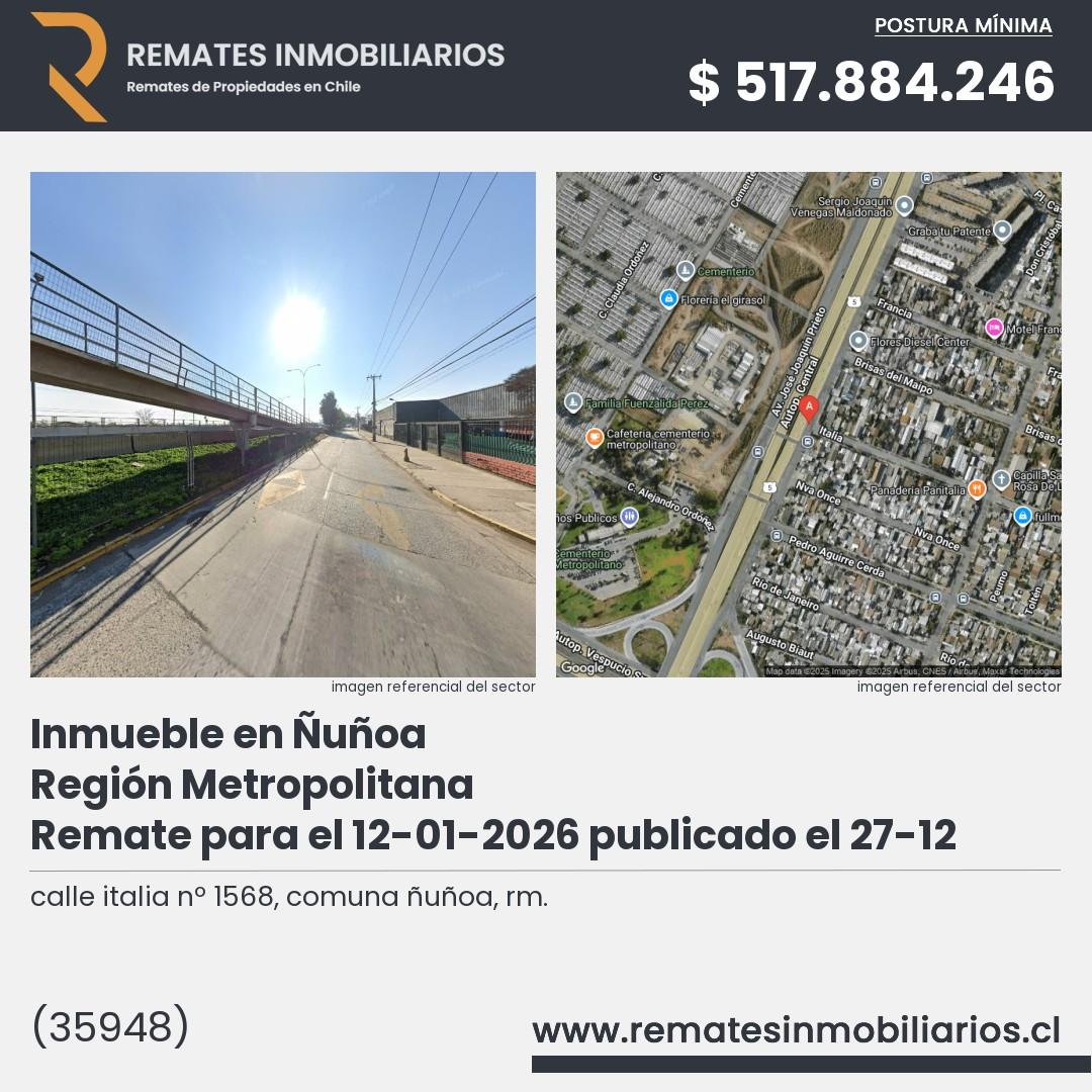 Imagen ficha calle italia nº 1568, comuna ñuñoa, rm.