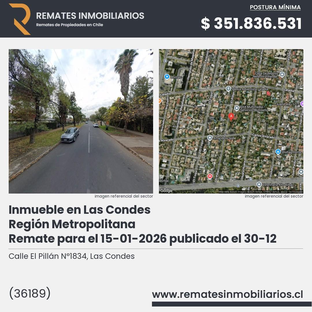 Imagen ficha Calle El Pillán N°1834, Las Condes