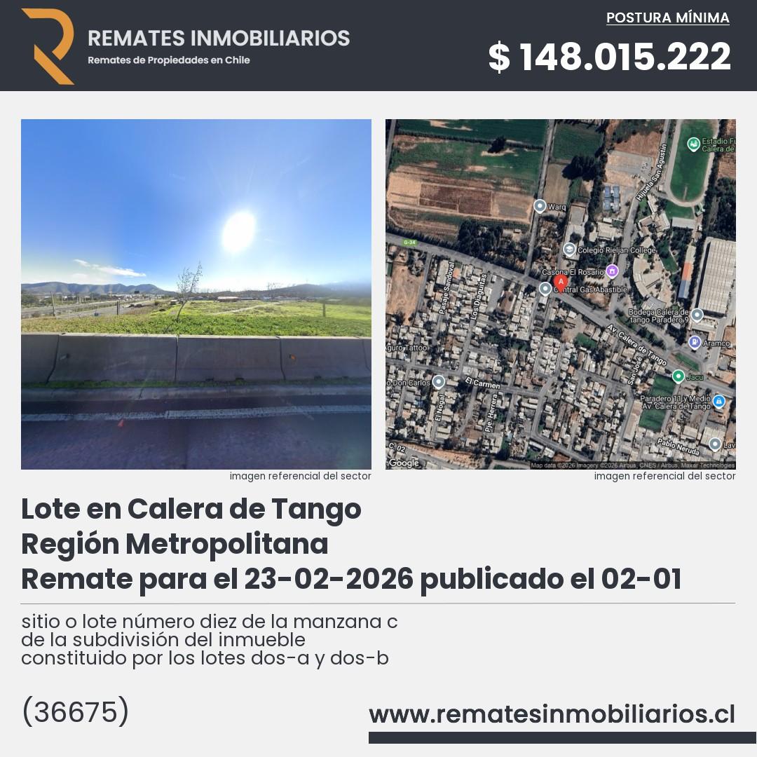 Imagen ficha sitio o lote número diez de la manzana c de la subdivisión del inmueble constituido por los lotes dos-a y dos-b