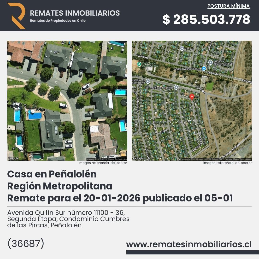 Imagen ficha Avenida Quilín Sur número 11100 - 36, Segunda Etapa, Condominio Cumbres de las Pircas, Peñalolén