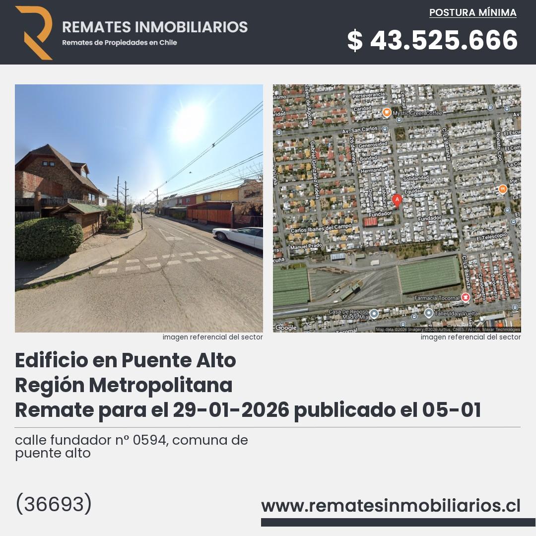 Imagen ficha calle fundador n° 0594, comuna de puente alto