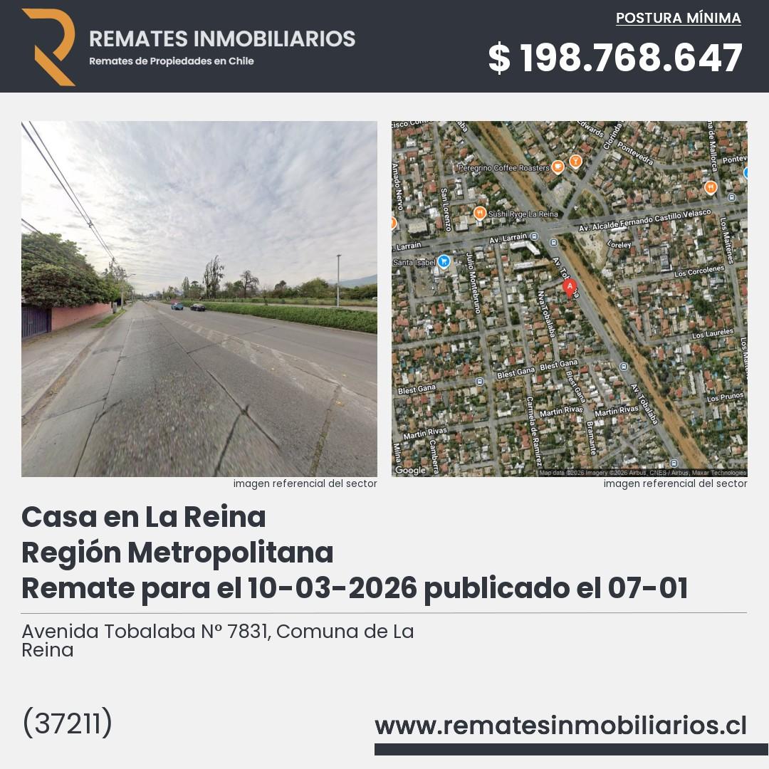 Imagen ficha Avenida Tobalaba N° 7831, Comuna de La Reina