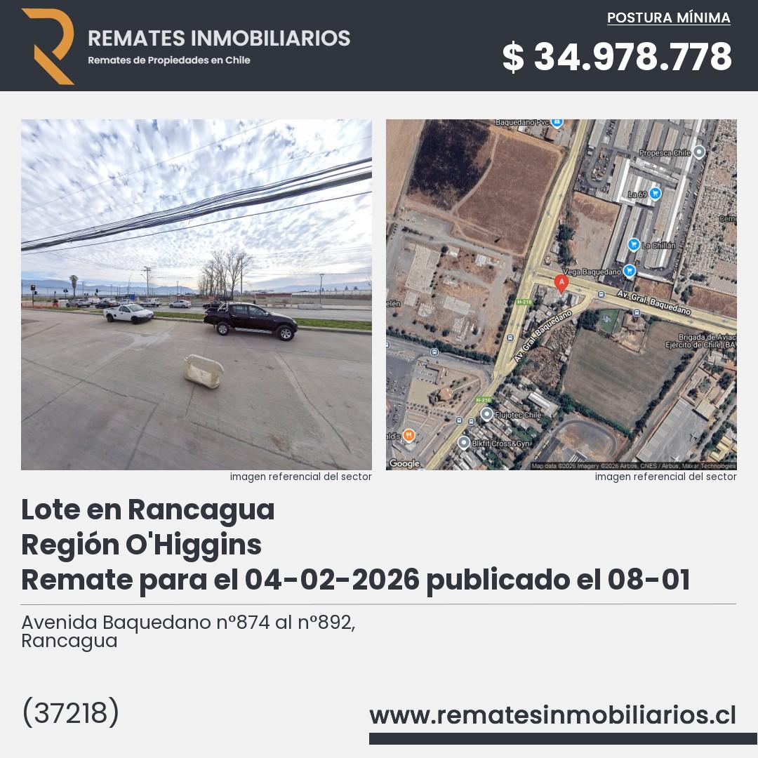 Imagen ficha Avenida Baquedano n°874 al n°892, Rancagua