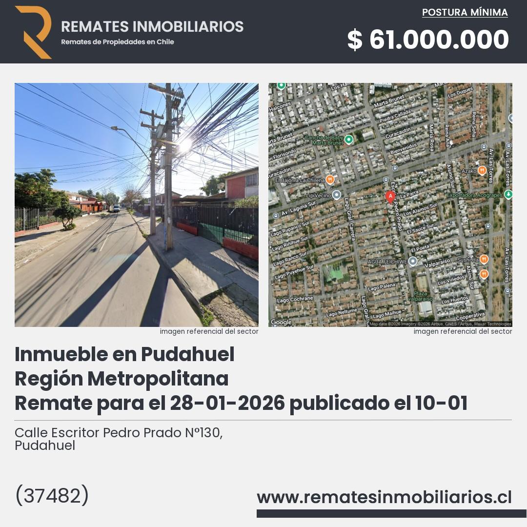 Imagen ficha Calle Escritor Pedro Prado N°130, Pudahuel