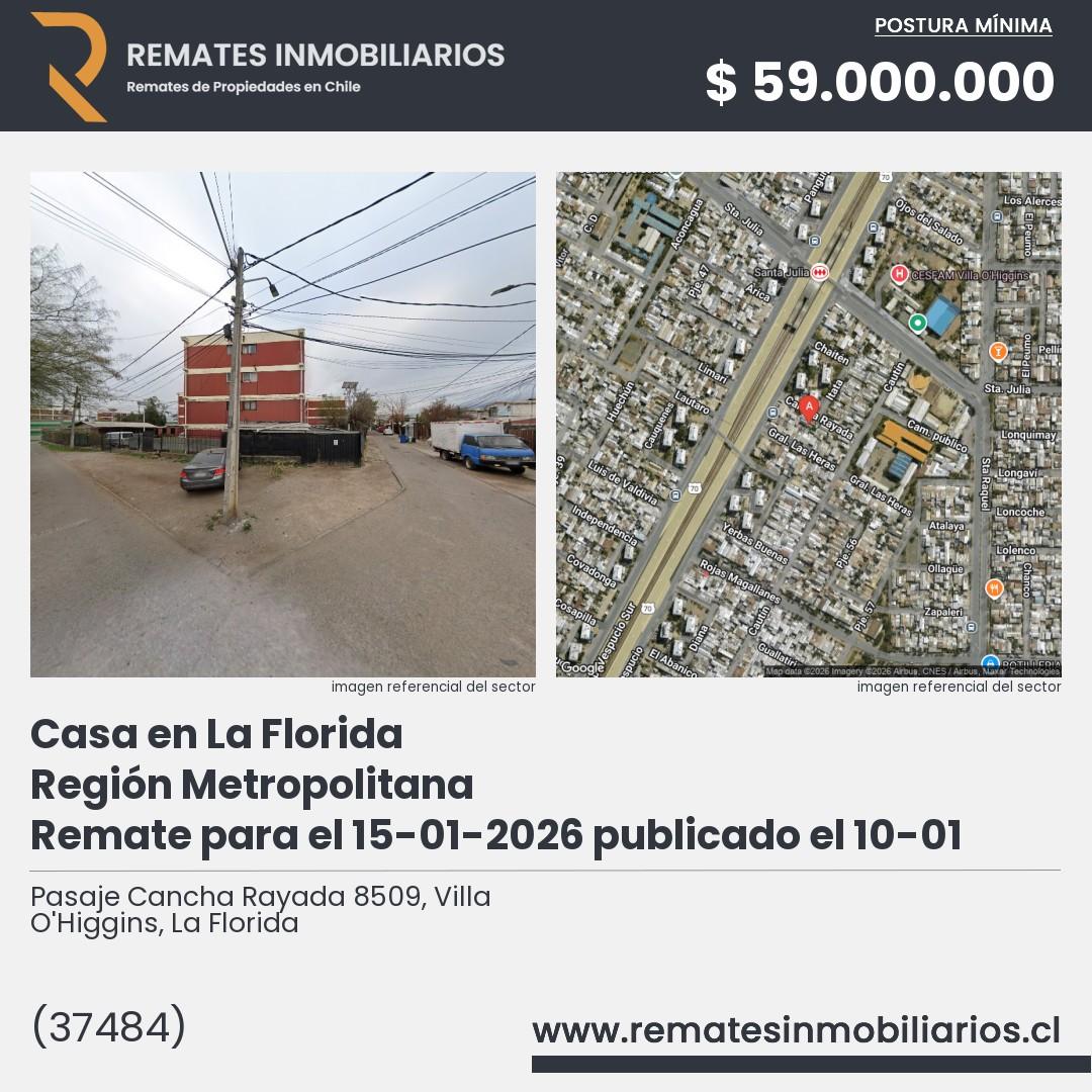 Imagen ficha Pasaje Cancha Rayada 8509, Villa O
