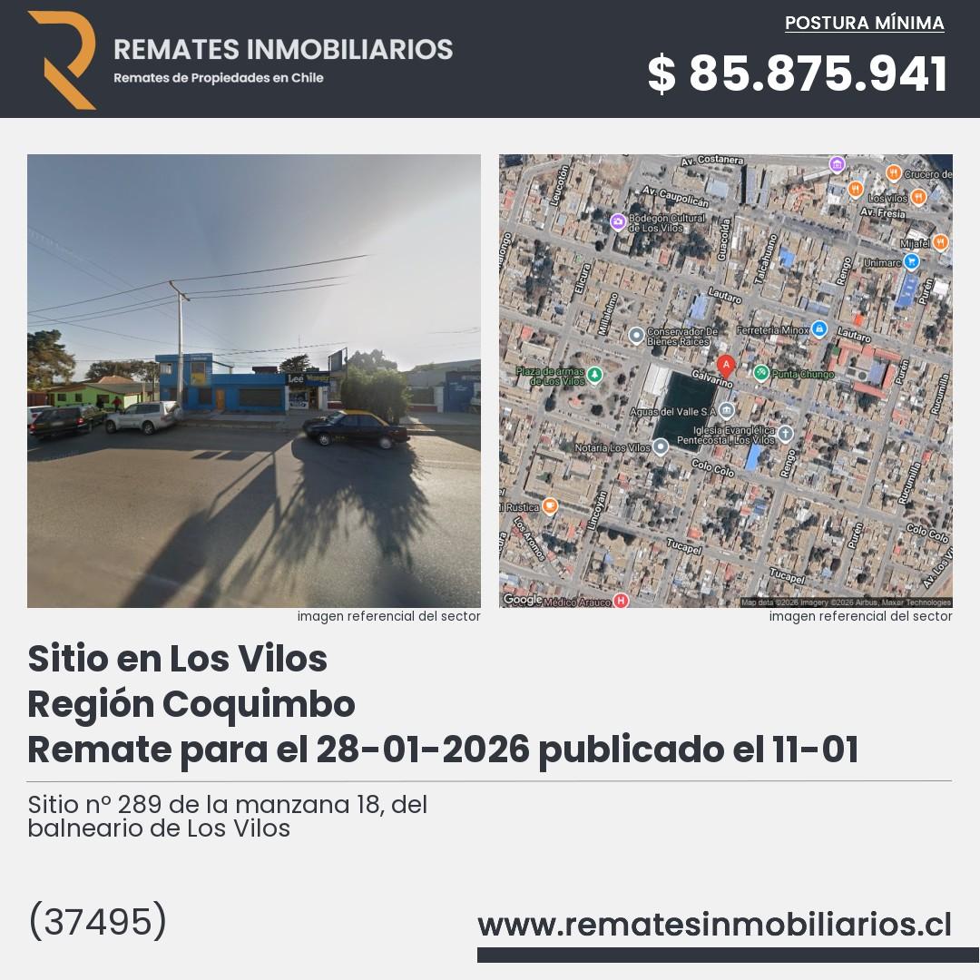 Imagen ficha Sitio nº 289 de la manzana 18, del balneario de Los Vilos