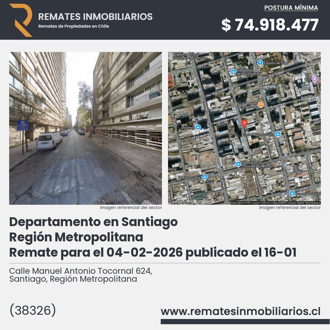 Imagen ficha Calle Manuel Antonio Tocornal 624, Santiago, Región Metropolitana