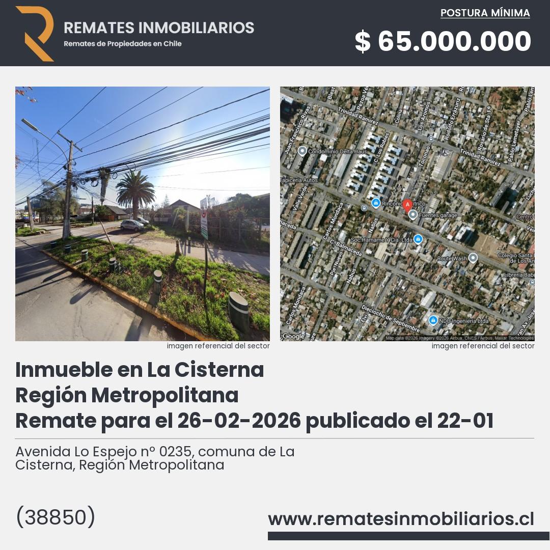 Imagen ficha Avenida Lo Espejo nº 0235, comuna de La Cisterna, Región Metropolitana