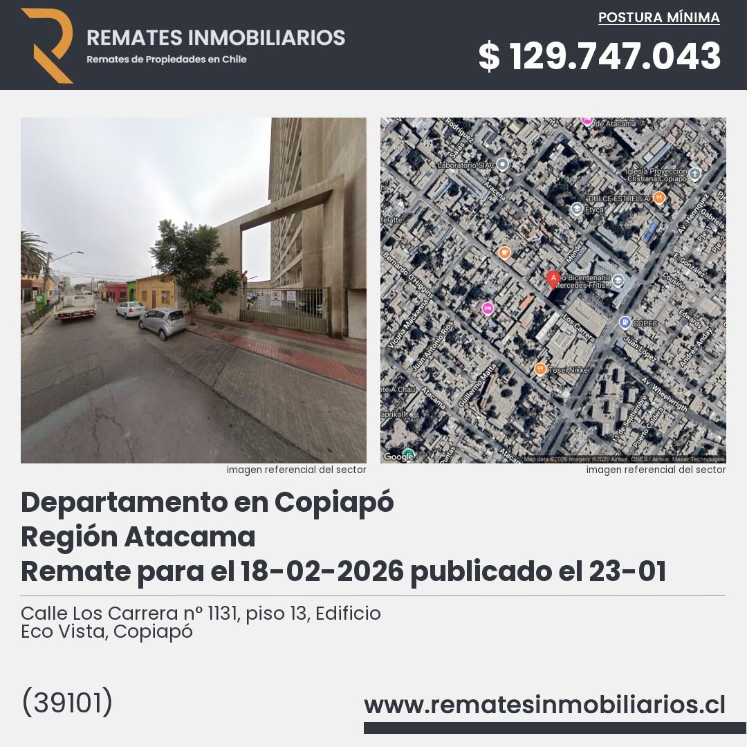 Imagen ficha Calle Los Carrera n° 1131, piso 13, Edificio Eco Vista, Copiapó