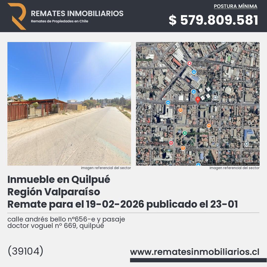 Imagen ficha calle andrés bello n°656-e y pasaje doctor voguel nº 669, quilpué