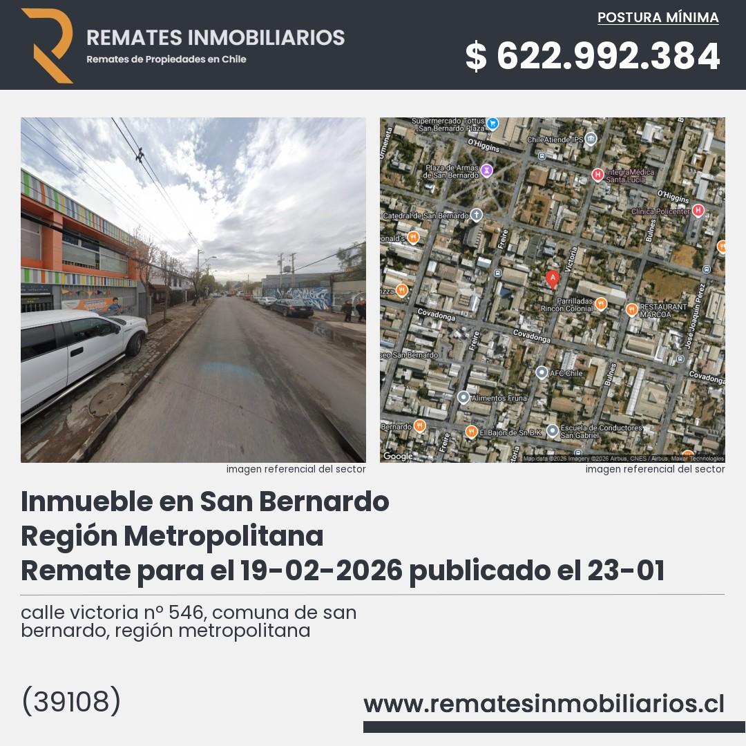 Imagen ficha calle victoria nº 546, comuna de san bernardo, región metropolitana