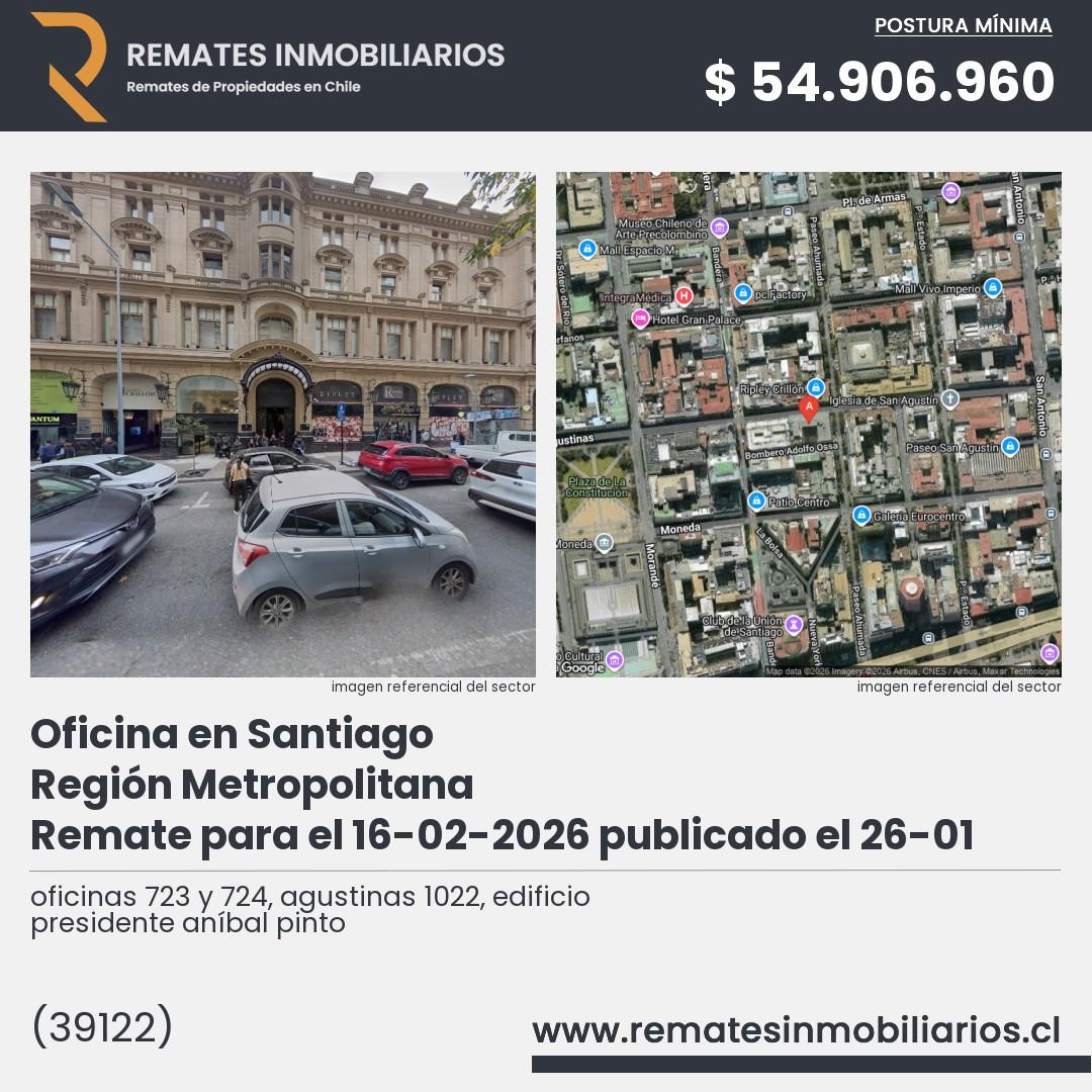 Imagen ficha oficinas 723 y 724, agustinas 1022, edificio presidente aníbal pinto