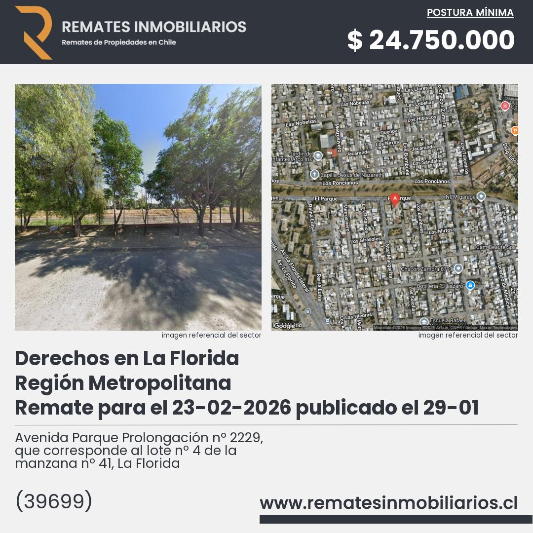 Imagen ficha Avenida Parque Prolongación nº 2229, que corresponde al lote nº 4 de la manzana nº 41, La Florida