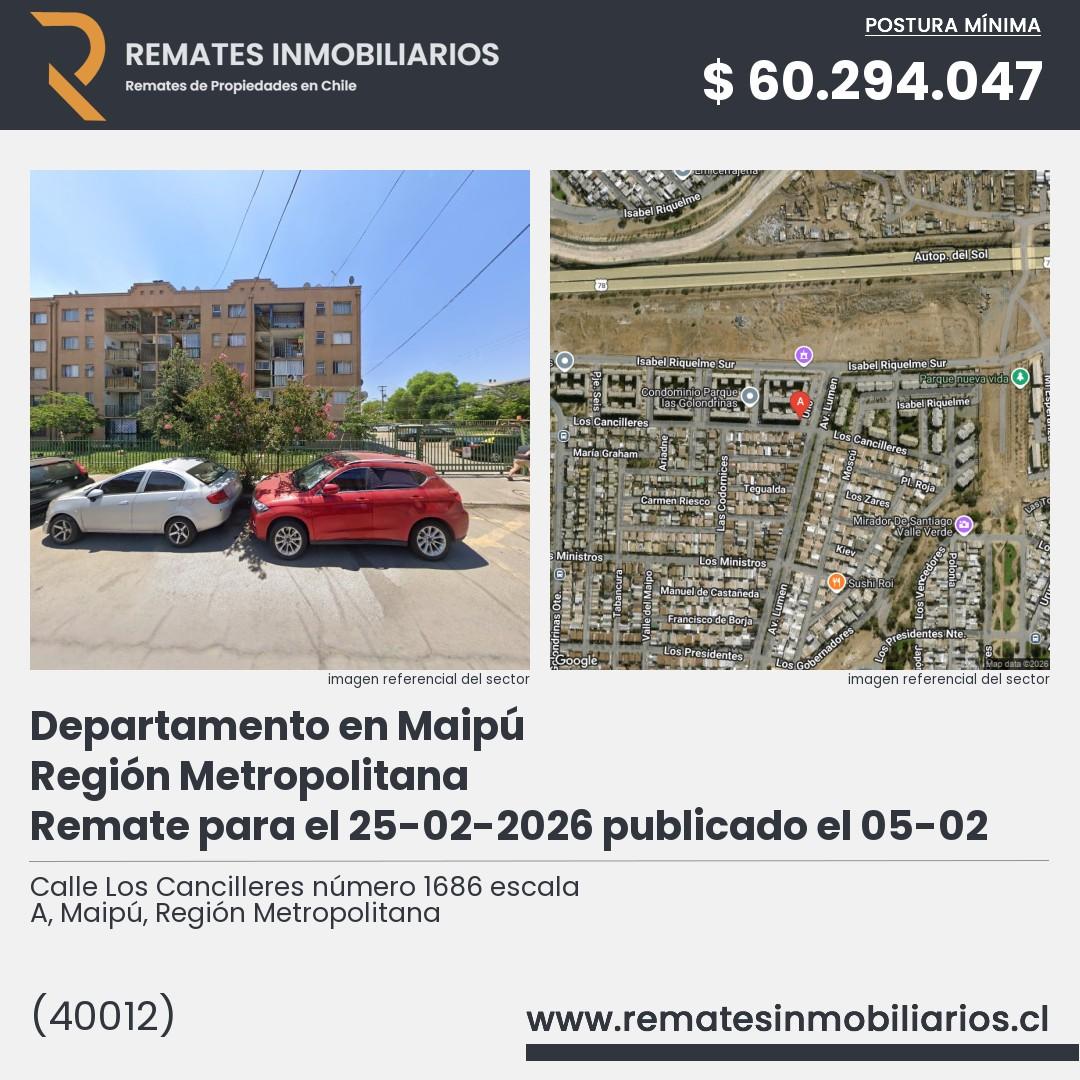 Imagen ficha Calle Los Cancilleres número 1686 escala A, Maipú, Región Metropolitana