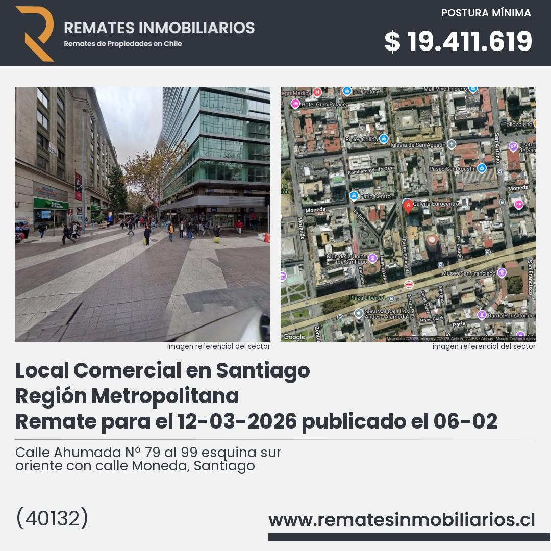 Imagen ficha Calle Ahumada Nº 79 al 99 esquina sur oriente con calle Moneda, Santiago