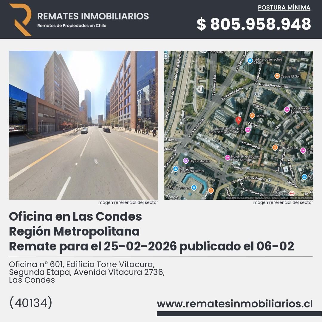 Imagen ficha Oficina n° 601, Edificio Torre Vitacura, Segunda Etapa, Avenida Vitacura 2736, Las Condes