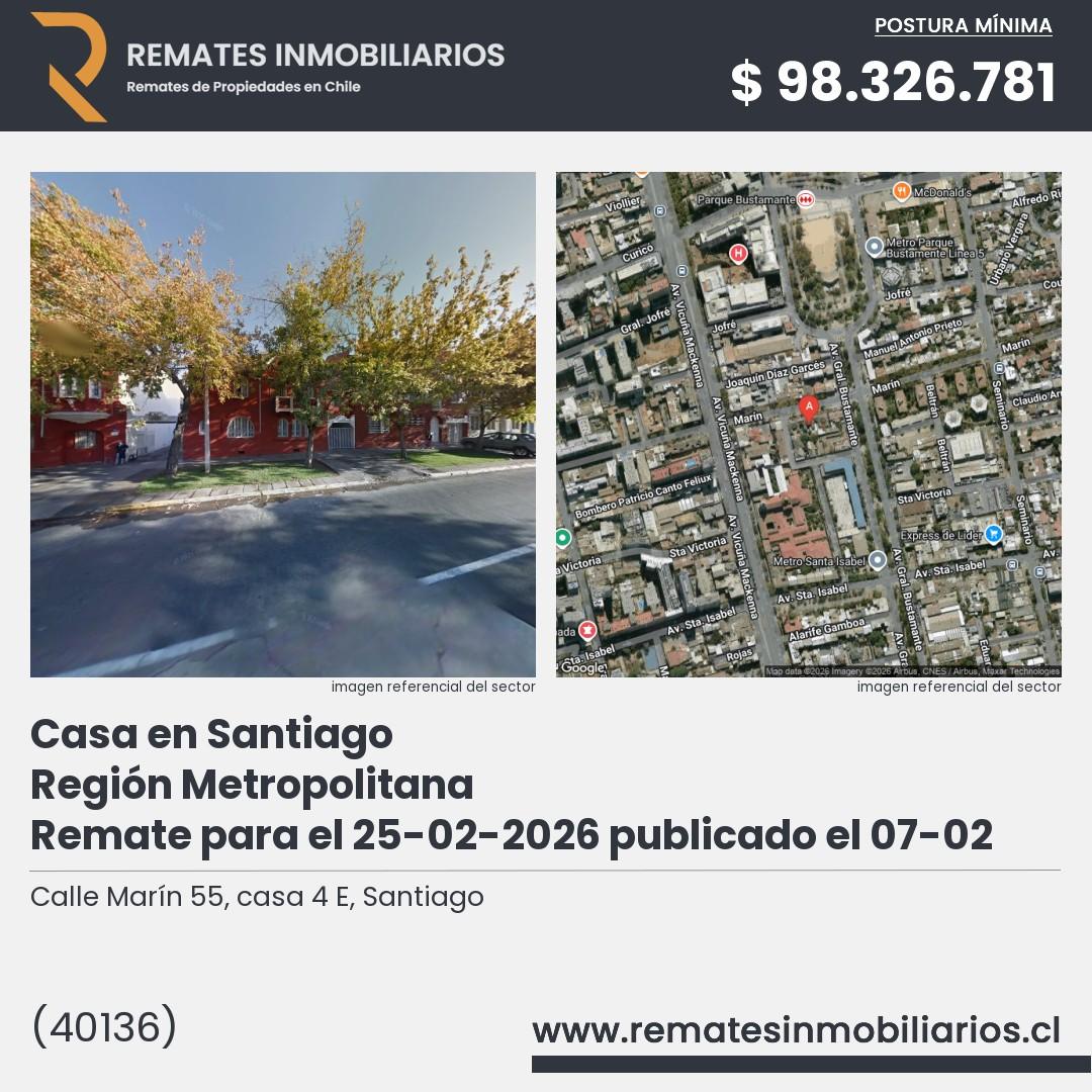 Imagen ficha Calle Marín 55, casa 4 E, Santiago