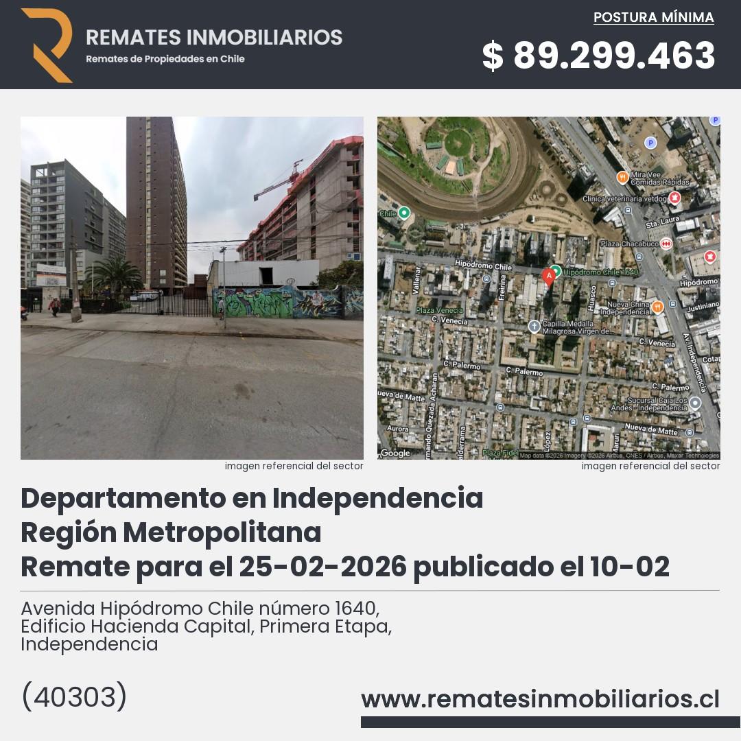 Imagen ficha Avenida Hipódromo Chile número 1640, Edificio Hacienda Capital, Primera Etapa, Independencia
