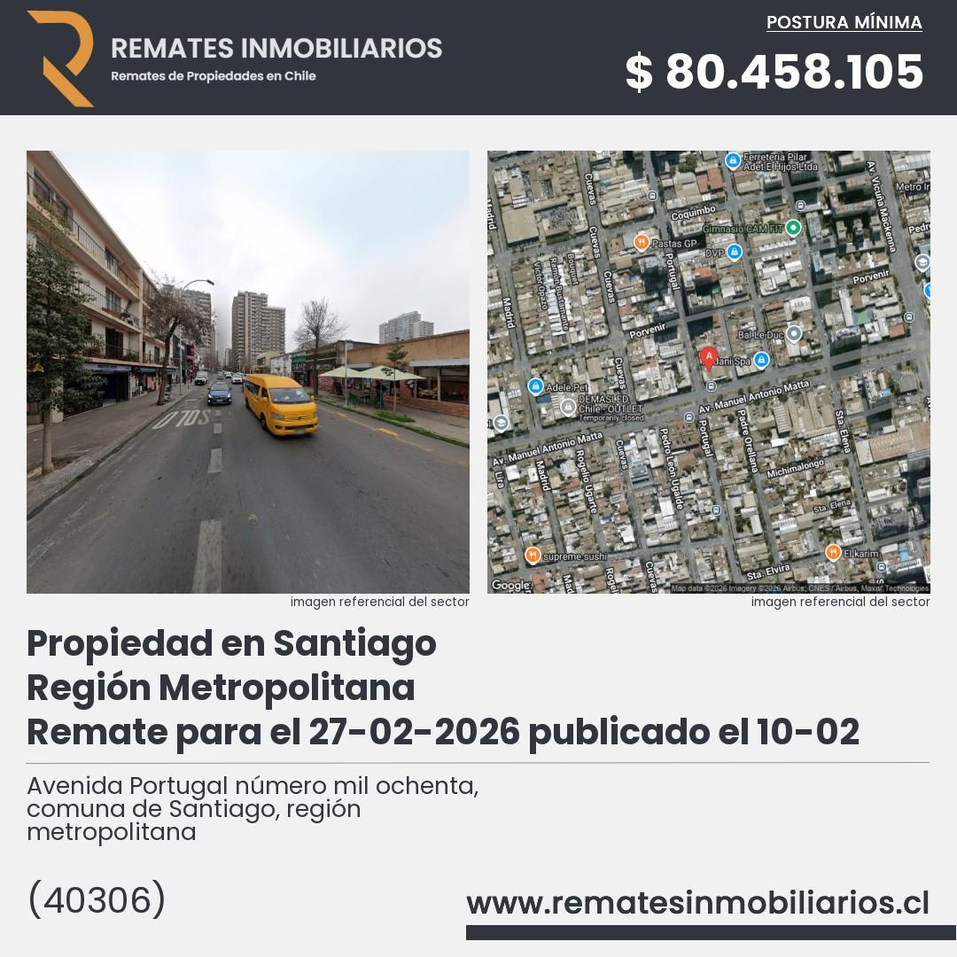 Imagen ficha Avenida Portugal número mil ochenta, comuna de Santiago, región metropolitana