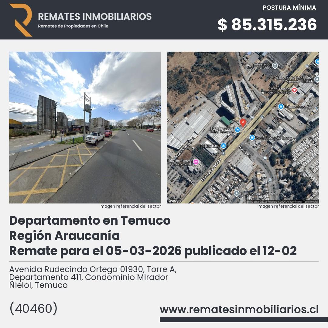 Imagen ficha Avenida Rudecindo Ortega 01930, Torre A, Departamento 411, Condominio Mirador Ñielol, Temuco