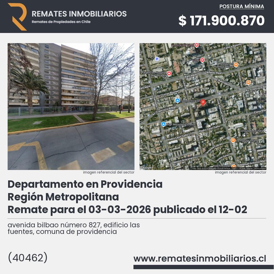 Imagen ficha avenida bilbao número 827, edificio las fuentes, comuna de providencia