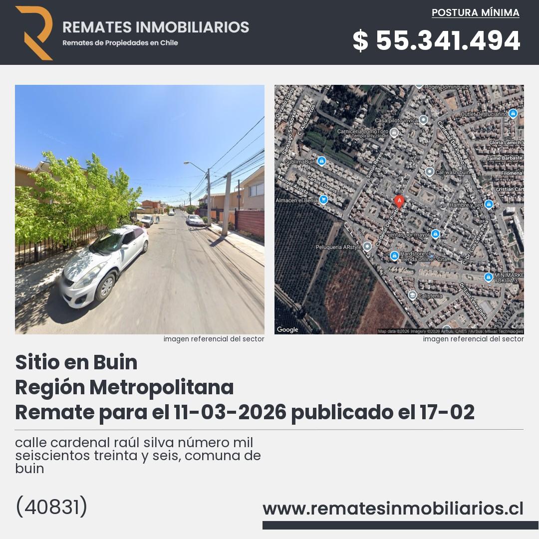 Imagen ficha calle cardenal raúl silva número mil seiscientos treinta y seis, comuna de buin