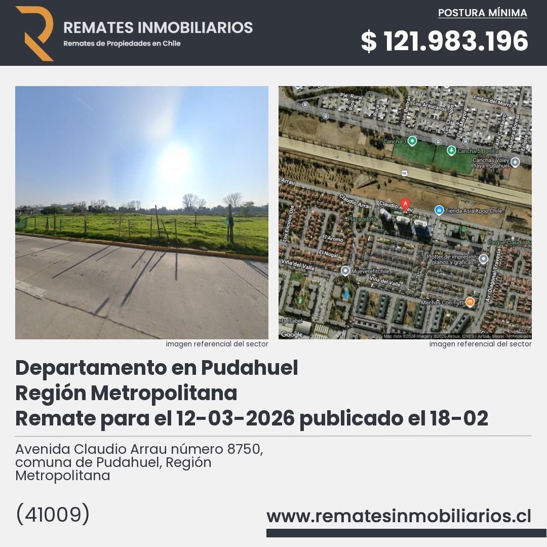 Imagen ficha Avenida Claudio Arrau número 8750, comuna de Pudahuel, Región Metropolitana