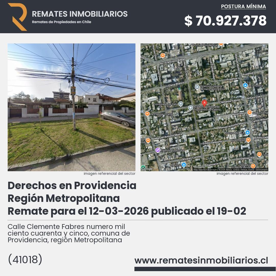 Imagen ficha Calle Clemente Fabres numero mil ciento cuarenta y cinco, comuna de Providencia, región Metropolitana