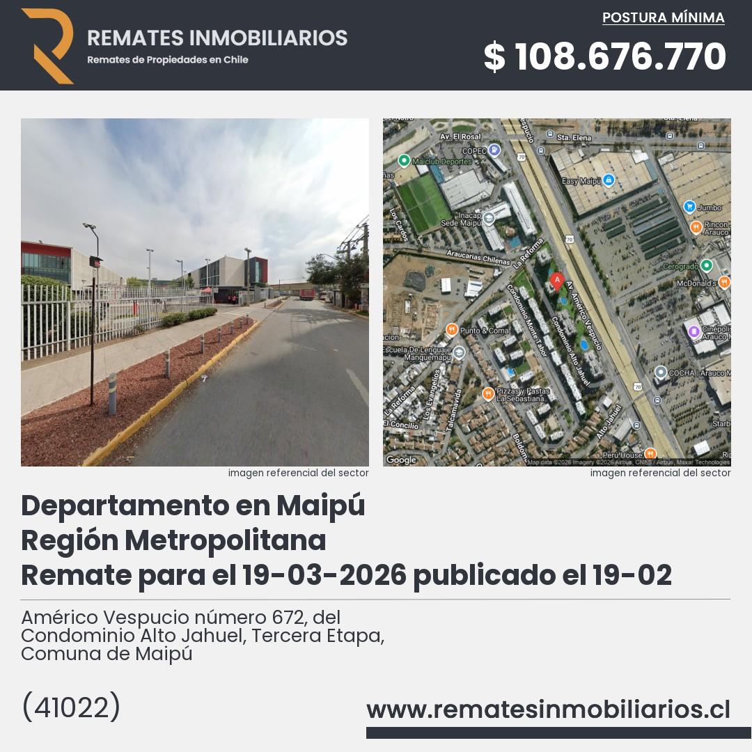 Imagen ficha Américo Vespucio número 672, del Condominio Alto Jahuel, Tercera Etapa, Comuna de Maipú