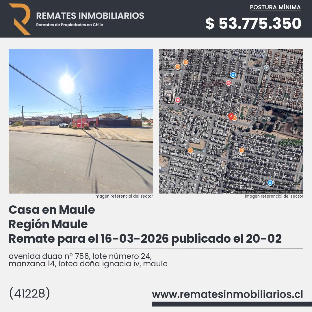 Imagen ficha avenida duao nº 756, lote número 24, manzana 14, loteo doña ignacia iv, maule