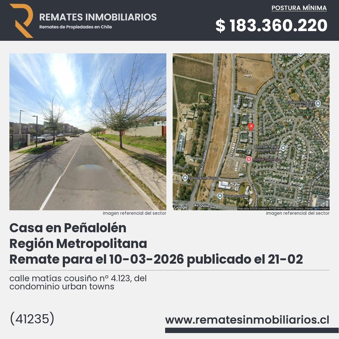 Imagen ficha calle matías cousiño nº 4.123, del condominio urban towns