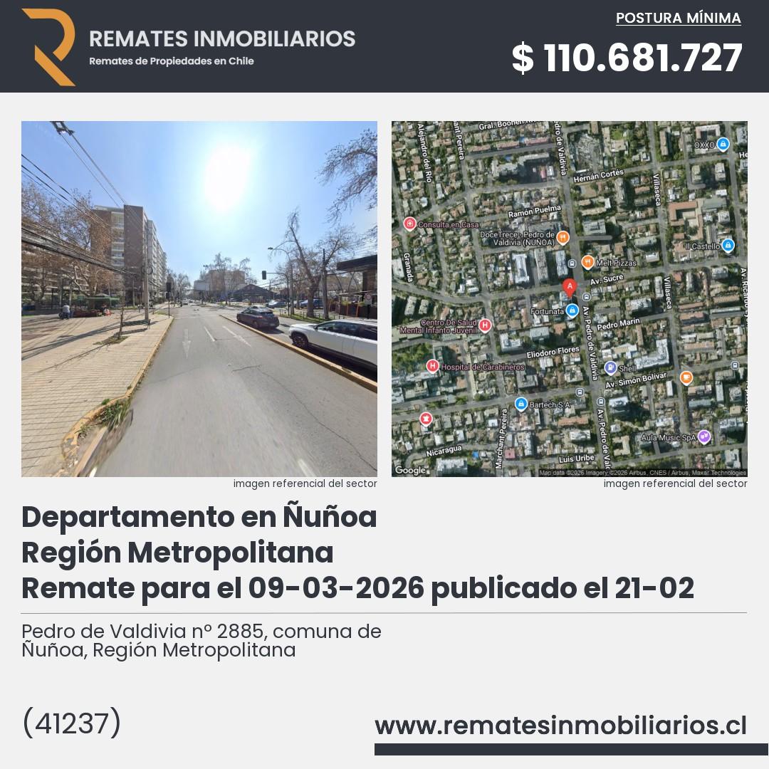 Imagen ficha Pedro de Valdivia nº 2885, comuna de Ñuñoa, Región Metropolitana