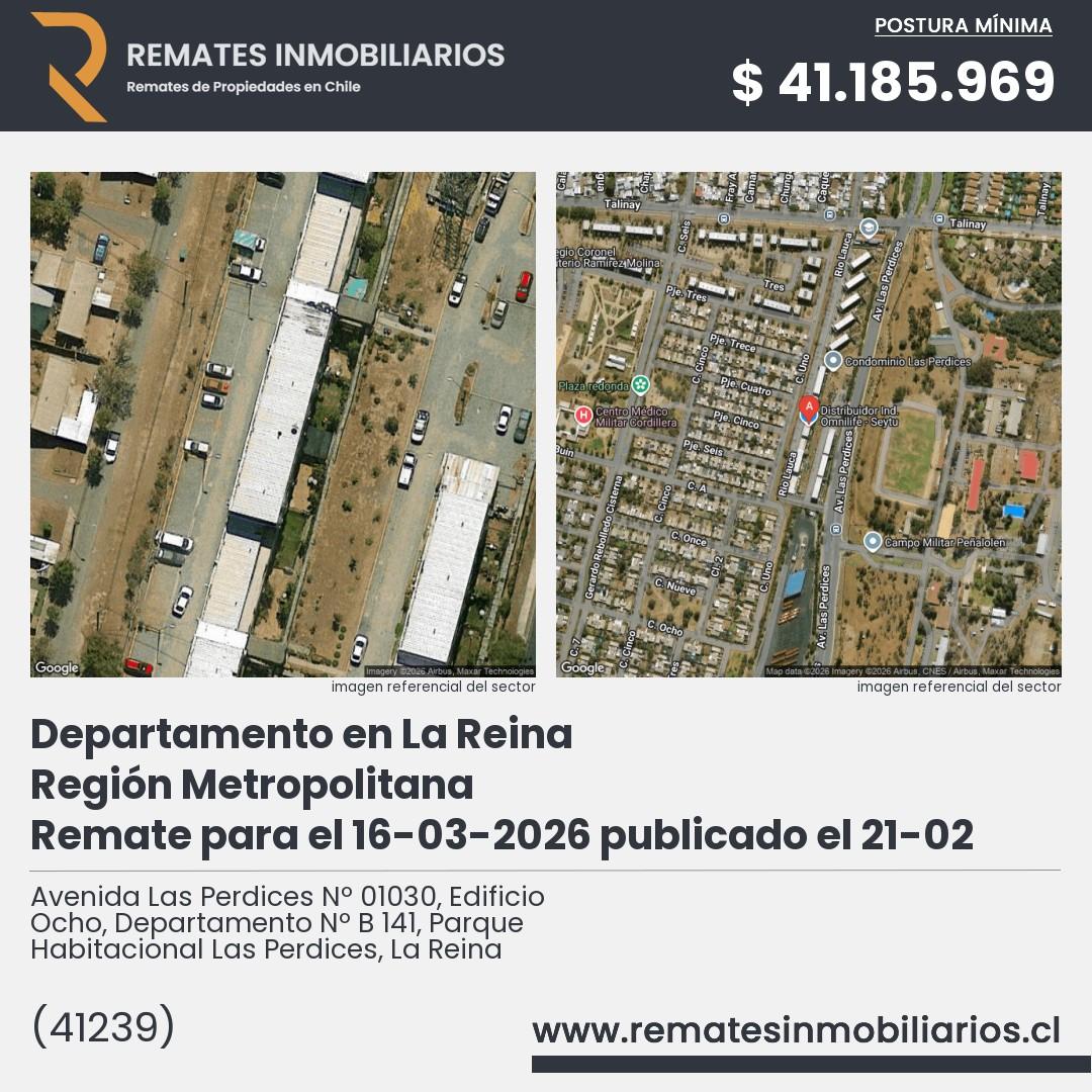 Imagen ficha Avenida Las Perdices Nº 01030, Edificio Ocho, Departamento Nº B 141, Parque Habitacional Las Perdices, La Reina