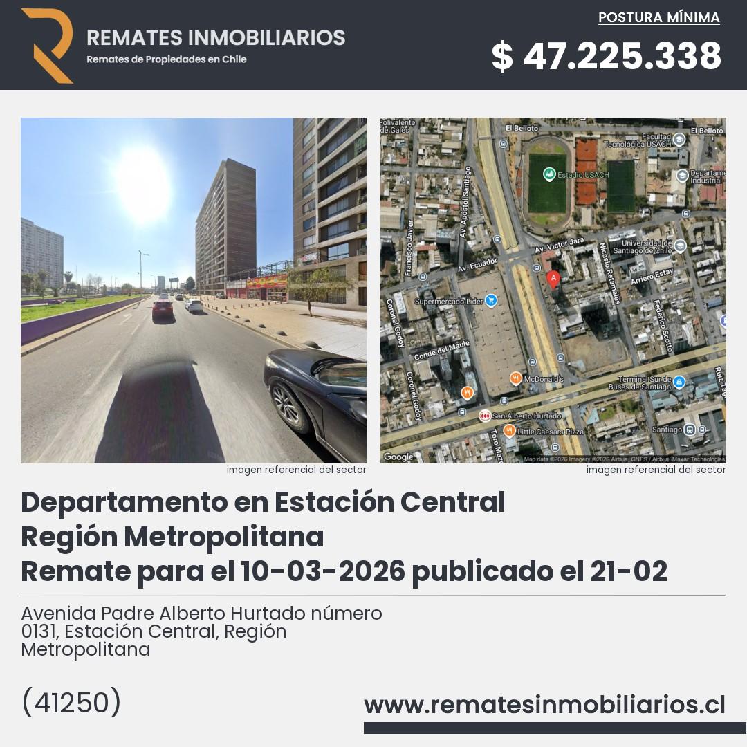 Imagen ficha Avenida Padre Alberto Hurtado número 0131, Estación Central, Región Metropolitana