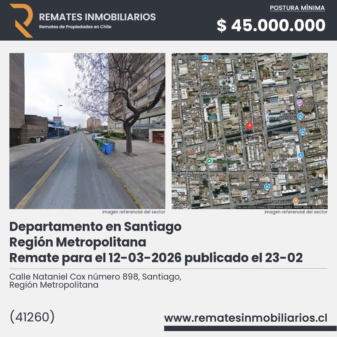 Imagen ficha Calle Nataniel Cox número 898, Santiago, Región Metropolitana