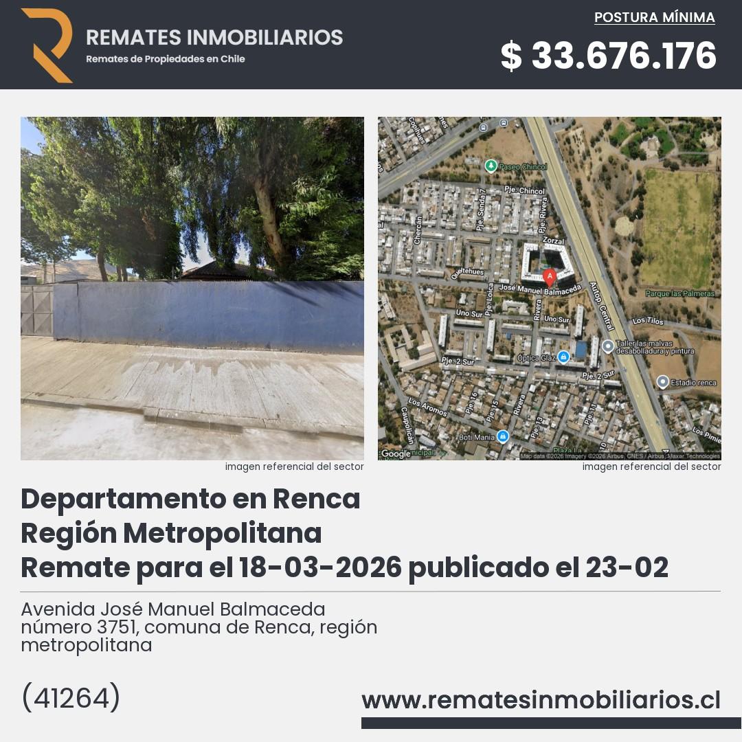 Imagen ficha Avenida José Manuel Balmaceda número 3751, comuna de Renca, región metropolitana