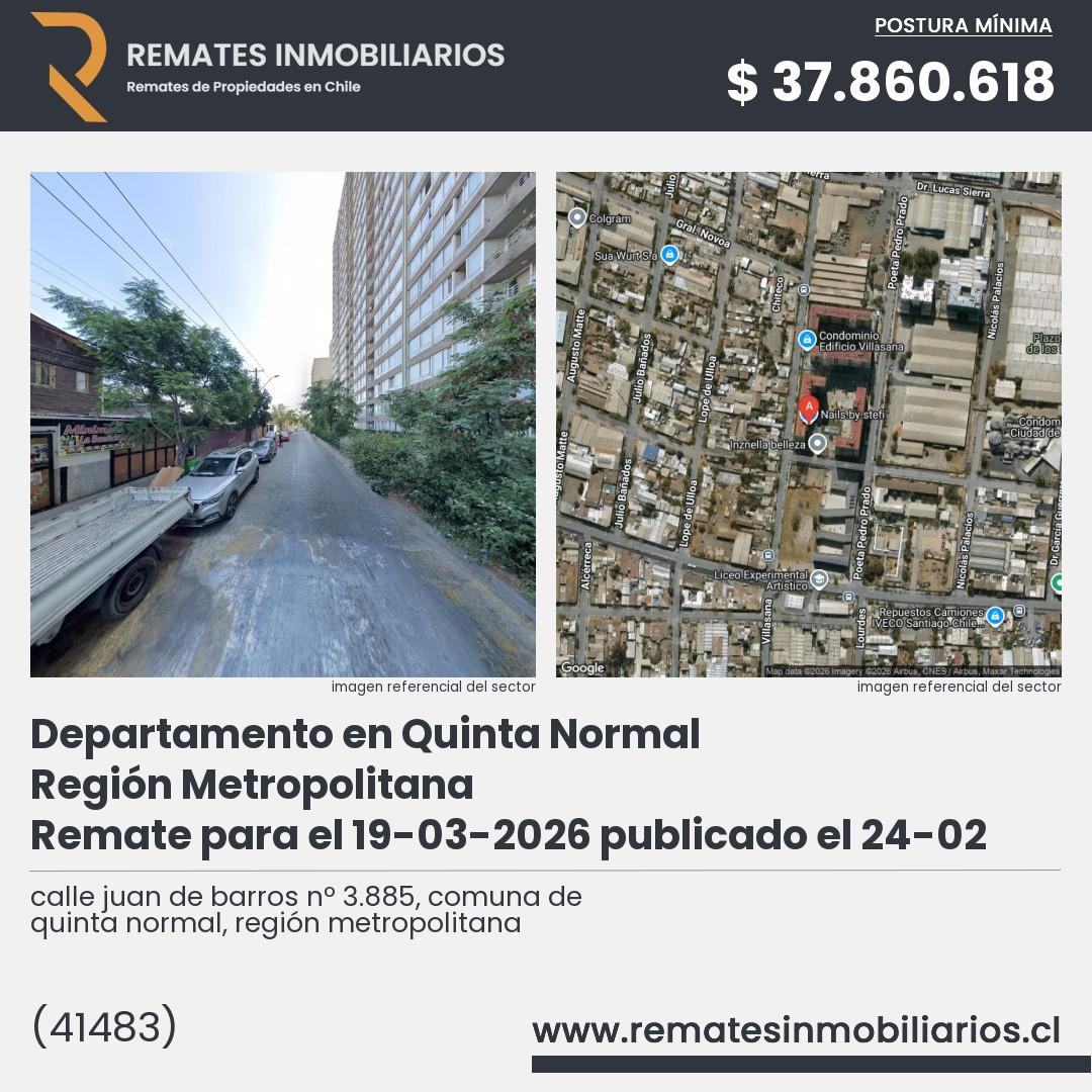 Imagen ficha calle juan de barros nº 3.885, comuna de quinta normal, región metropolitana