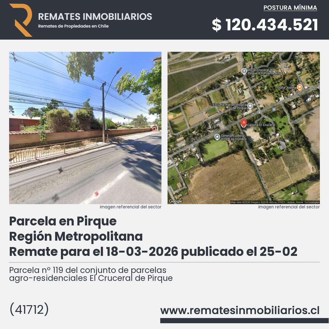 Imagen ficha Parcela nº 119 del conjunto de parcelas agro-residenciales El Cruceral de Pirque