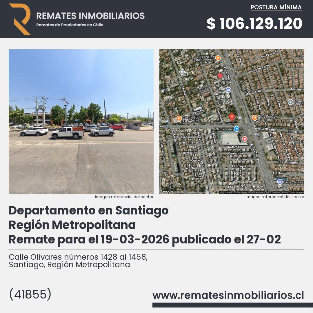 Imagen ficha Calle Olivares números 1428 al 1458, Santiago, Región Metropolitana