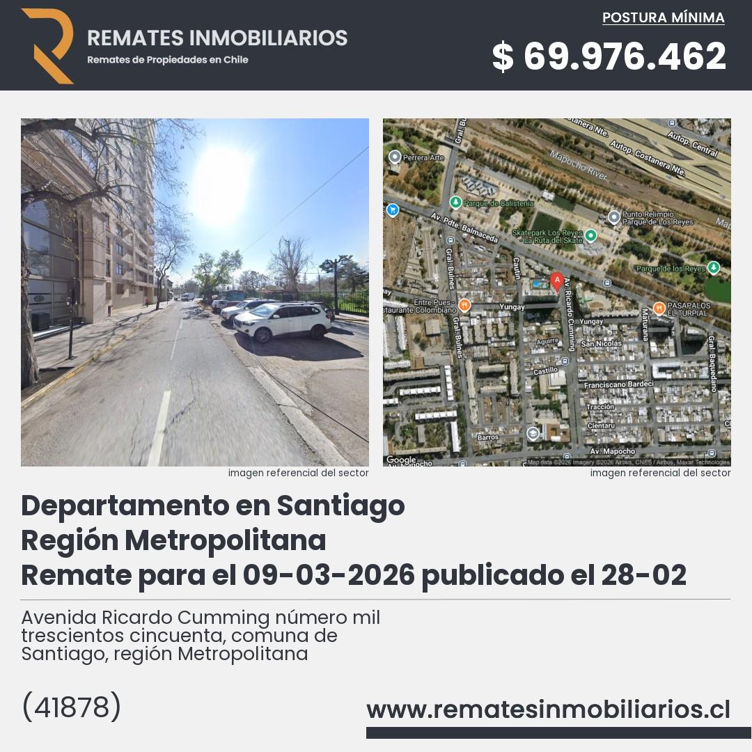 Imagen ficha Avenida Ricardo Cumming número mil trescientos cincuenta, comuna de Santiago, región Metropolitana