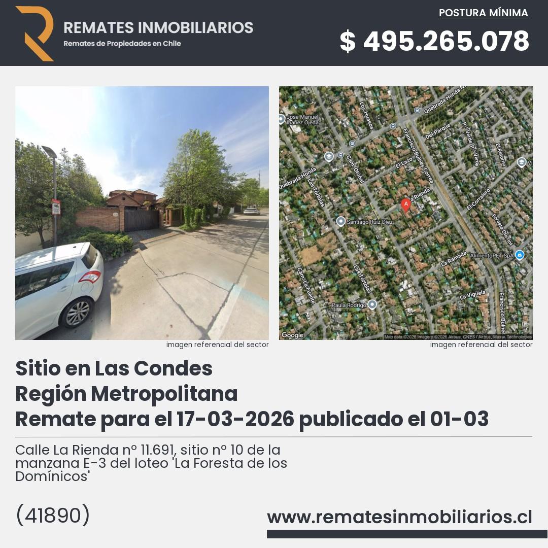 Imagen ficha Calle La Rienda nº 11.691, sitio nº 10 de la manzana E-3 del loteo 