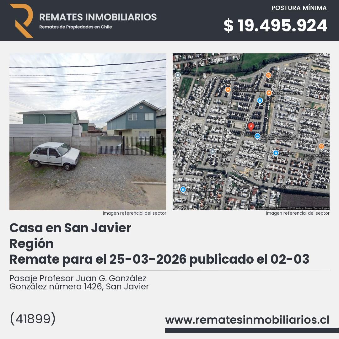 Imagen ficha Pasaje Profesor Juan G. González González número 1426, San Javier