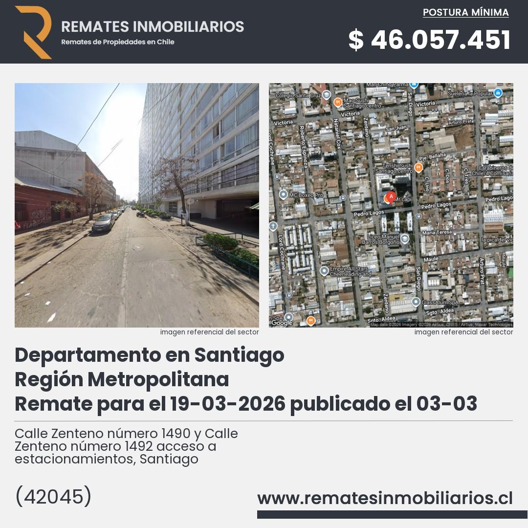 Imagen ficha Calle Zenteno número 1490 y Calle Zenteno número 1492 acceso a estacionamientos, Santiago